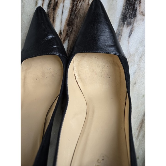Kate Spade New York  Pointed Toe Pump Stiletto Black Leather Made In Italy 9  US - Picture 4 of 12